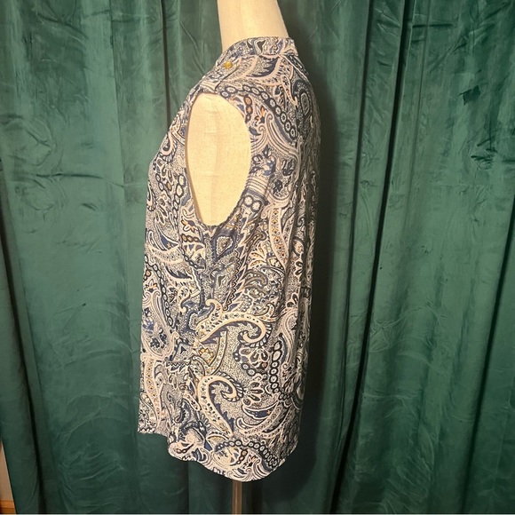 PerSeption Concept Paisley Half Zip Tank Top Blouse EUC - Picture 4 of 9